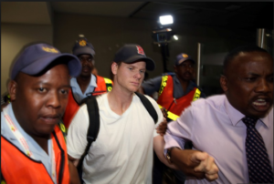 Steve Smith after the ball tampering, on his way to the airport